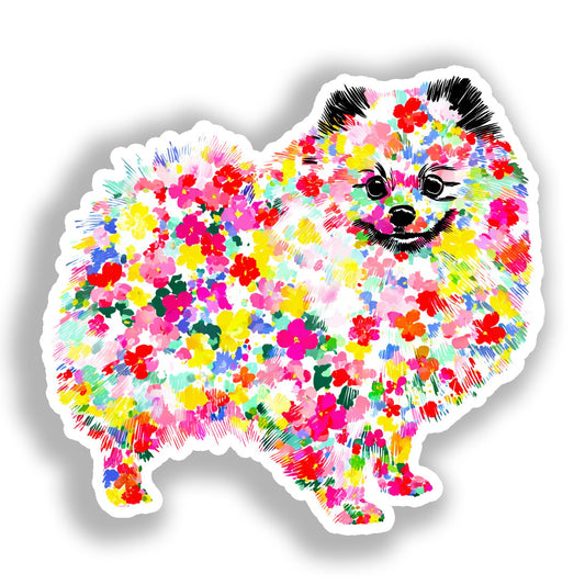 Pomeranian Dog Vinyl Decal Sticker for Car, Laptop, Tumbler and more # A017479-4" x 4"