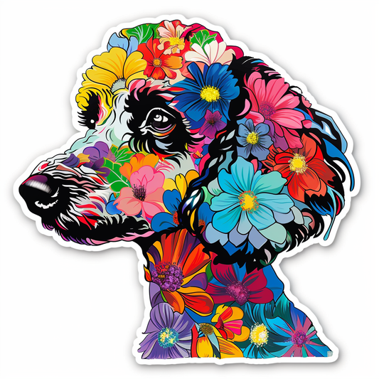 Poodle Dog floral Vinyl Decal Sticker for Car, Laptop, Tumbler and more # F012562