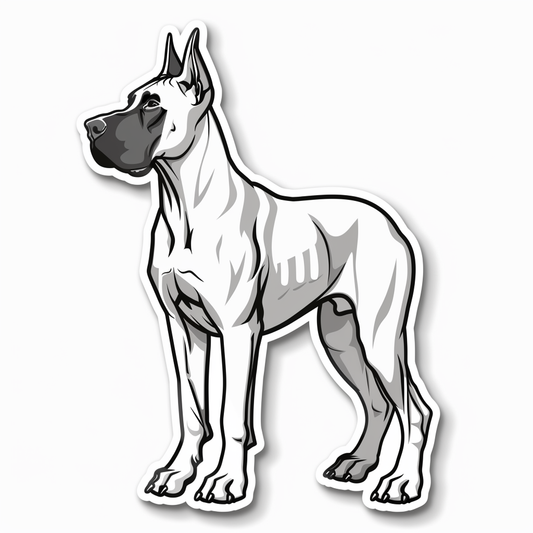 Adorable Great Dane Dog Expressive surreal Vinyl Decal Sticker for Car, Laptop, Tumbler and more # F017770