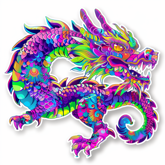 Dragon cyber punk majestic Expressive surreal Vinyl Decal Sticker for Car, Laptop, Tumbler and more # F019067