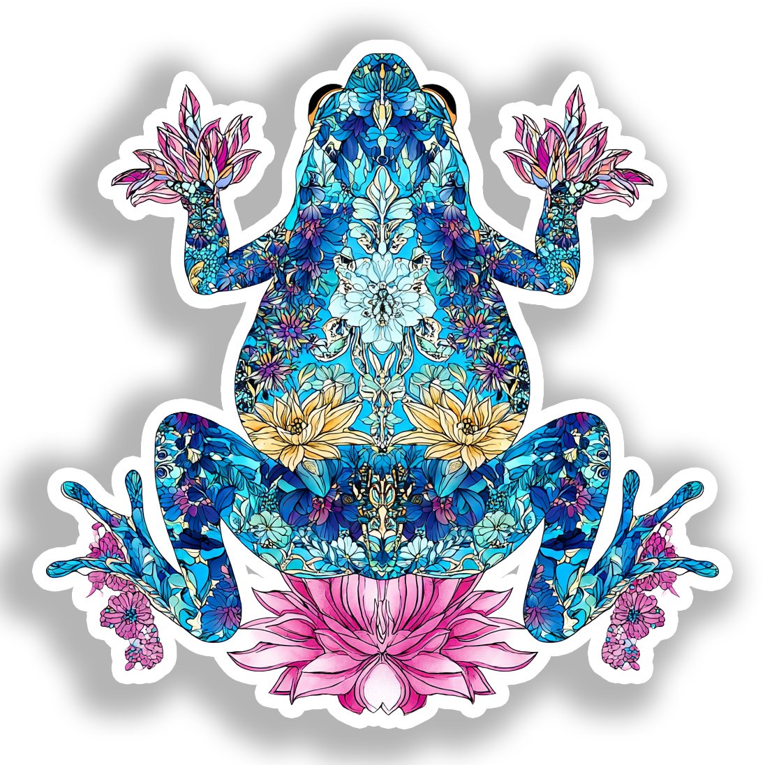 Frog Vinyl Decal Sticker for Car, Laptop, Tumbler and more # A018525-4" x 4"