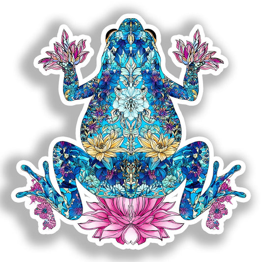 Frog Vinyl Decal Sticker for Car, Laptop, Tumbler and more # A018525-4" x 4"