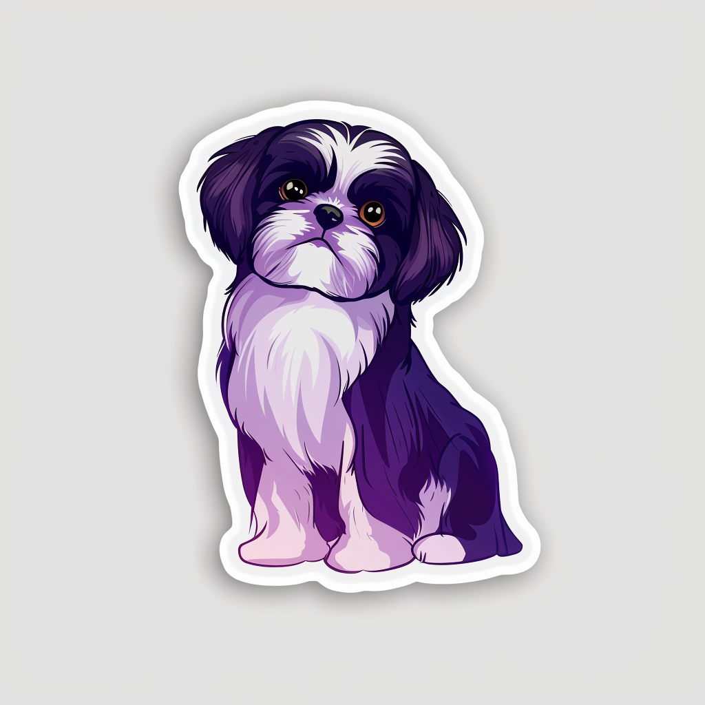 Adorable Shih Tzu Dog Expressive surreal Vinyl Decal Sticker for Car, Laptop, Tumbler and more # F018523