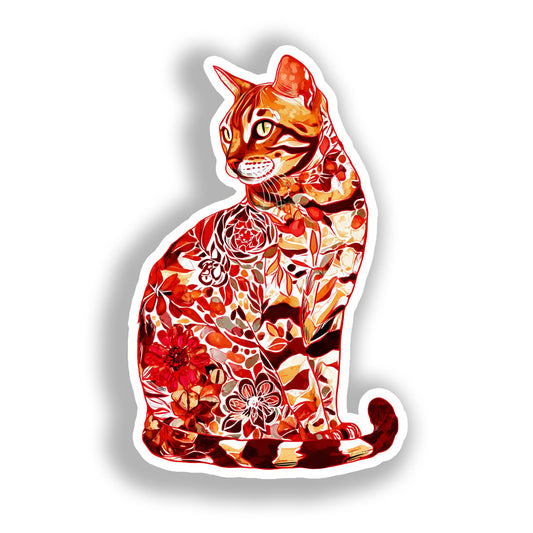 Bengal Cat Vinyl Decal Sticker for Car, Laptop, Tumbler and more # A018646-4" x 4"