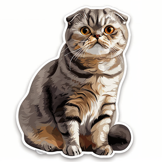 Scottish Fold cat Vinyl Decal Sticker for Car, Laptop, Tumbler and more # F07562
