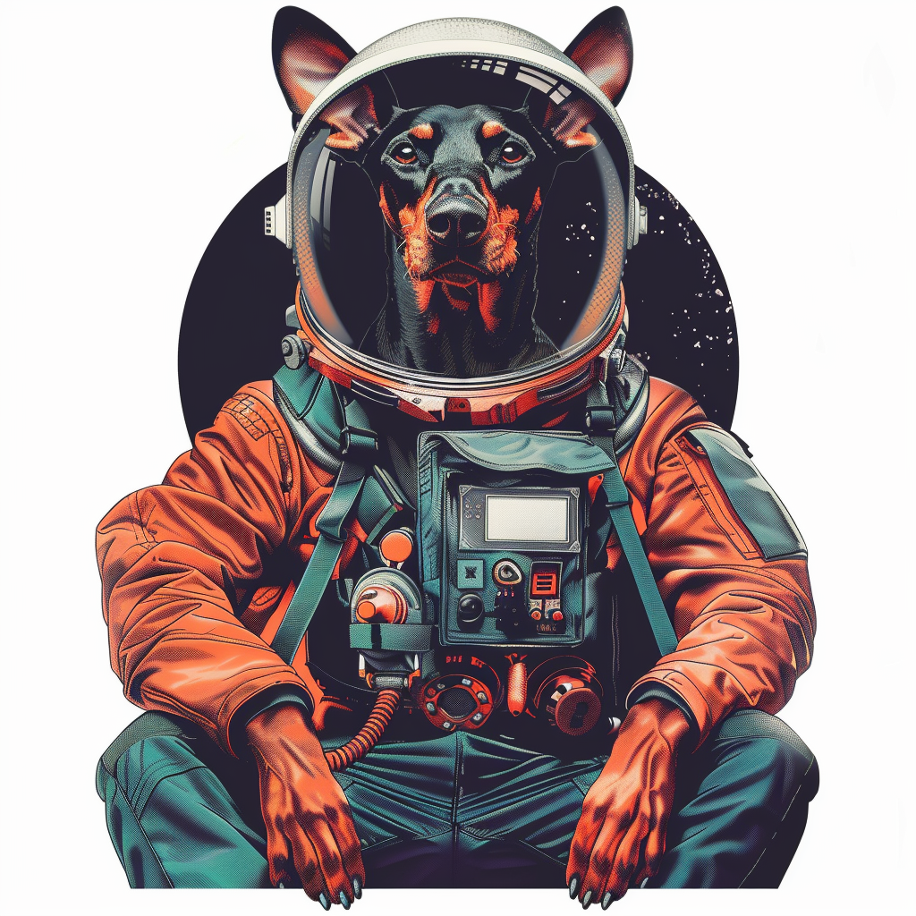 Sticker of a Cute and Adorable Doberman Pinscher Expressive surreal Vinyl Decal Sticker for Car, Laptop, Tumbler and more # F019278