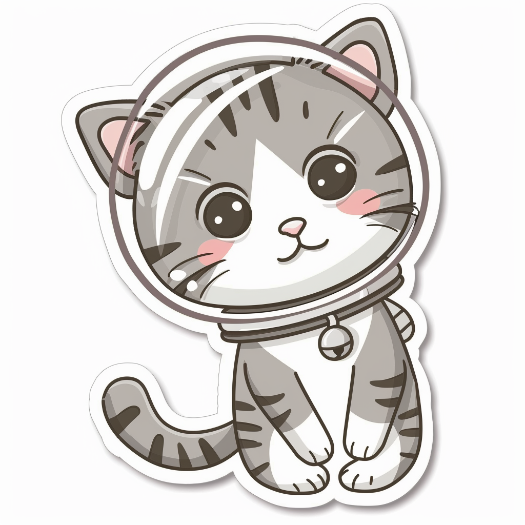 Cute and Adorable American Shorthair Expressive surreal Vinyl Decal Sticker for Car, Laptop, Tumbler and more # F018775