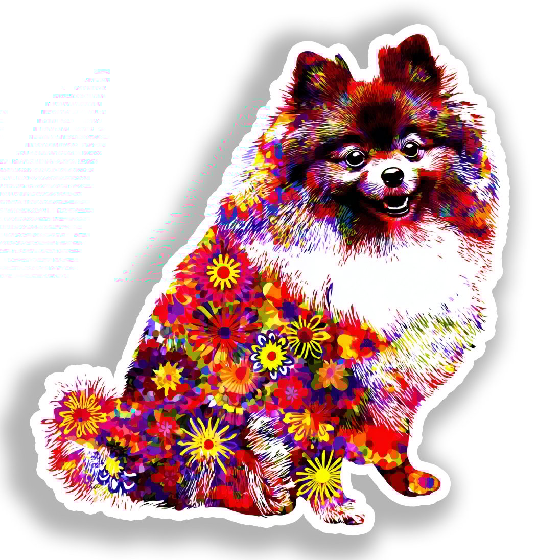 Pomeranian Dog Vinyl Decal Sticker for Car, Laptop, Tumbler and more # A017377-4" x 4"