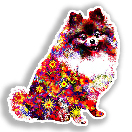 Pomeranian Dog Vinyl Decal Sticker for Car, Laptop, Tumbler and more # A017377-4" x 4"