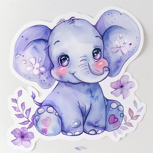 Elephant Expressive surreal Vinyl Decal Sticker for Car, Laptop, Tumbler and more # F022296-4" x 4"
