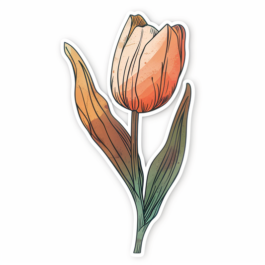 Sticker of a Tulip flower Vinyl Decal Sticker for Car, Laptop, Tumbler and more # F023423