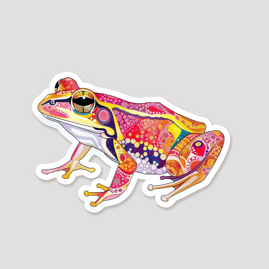 Sticker of a Frog majestic Expressive surreal Vinyl Decal Sticker for Car, Laptop, Tumbler and more # F015851
