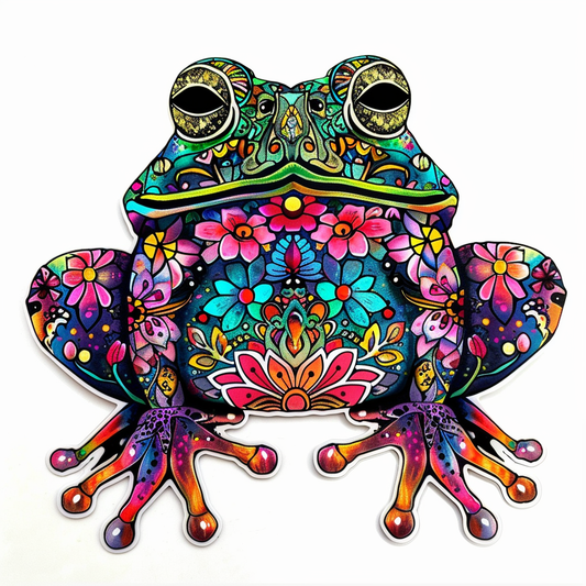 Sticker of a Frog majestic Expressive surreal Vinyl Decal Sticker for Car, Laptop, Tumbler and more # F015860