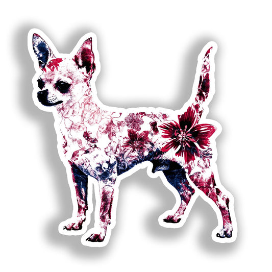 Chihuahua Dog Vinyl Decal Sticker for Car, Laptop, Tumbler and more # A017913-4" x 4"