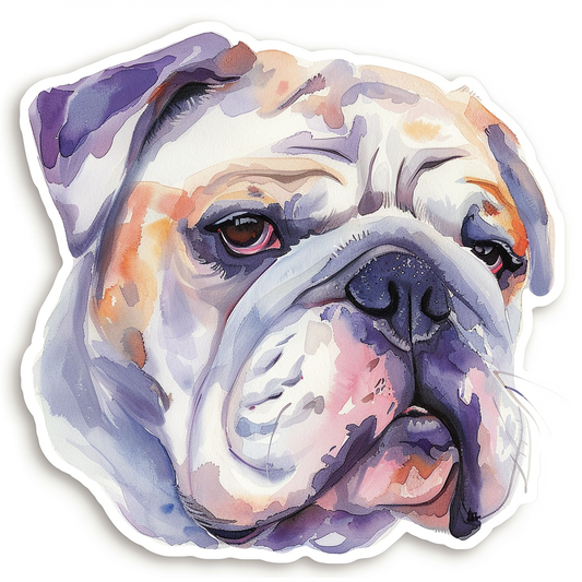 Bulldog Dog majestic Expressive surreal Vinyl Decal Sticker for Car, Laptop, Tumbler and more # F017384-14" x 14"