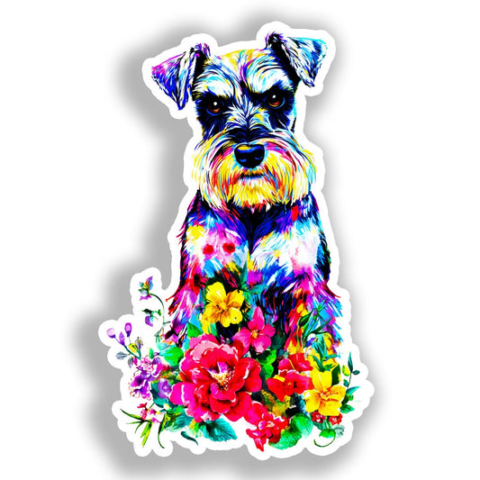 Miniature Schnauzer Dog Vinyl Decal Sticker for Car, Laptop, Tumbler and more # A019304-4" x 4"