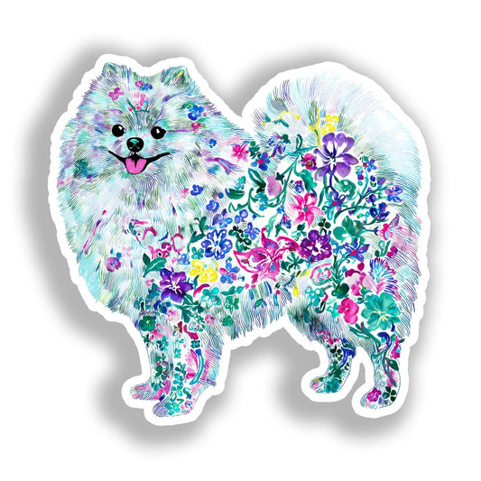 Pomeranian Dog Vinyl Decal Sticker for Car, Laptop, Tumbler and more # A017500-4" x 4"