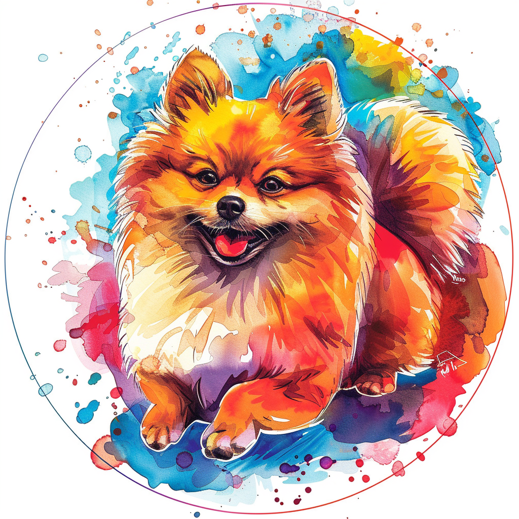 Sticker of a Pomeranian Dog majestic Expressive surreal Vinyl Decal Sticker for Car, Laptop, Tumbler and more # F013767