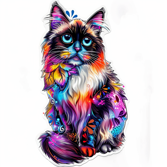 Ragdoll Cat Vinyl Decal Sticker for Car, Laptop, Tumbler and more # F010169