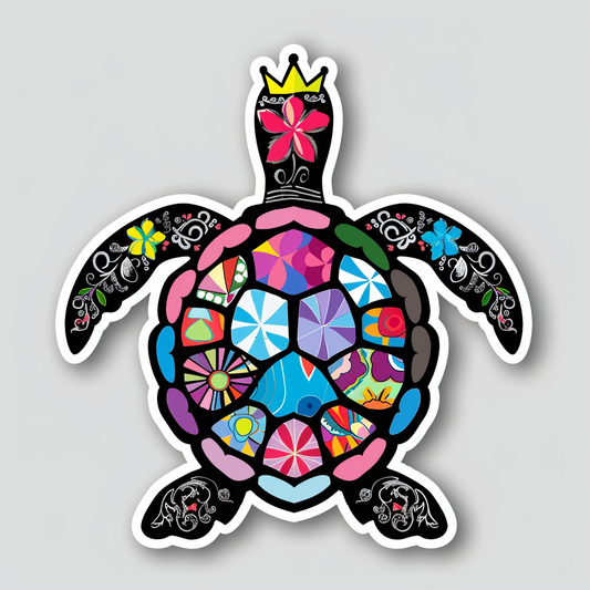 Sticker of a turtle majestic Expressive surreal Vinyl Decal Sticker for Car, Laptop, Tumbler and more # F021982