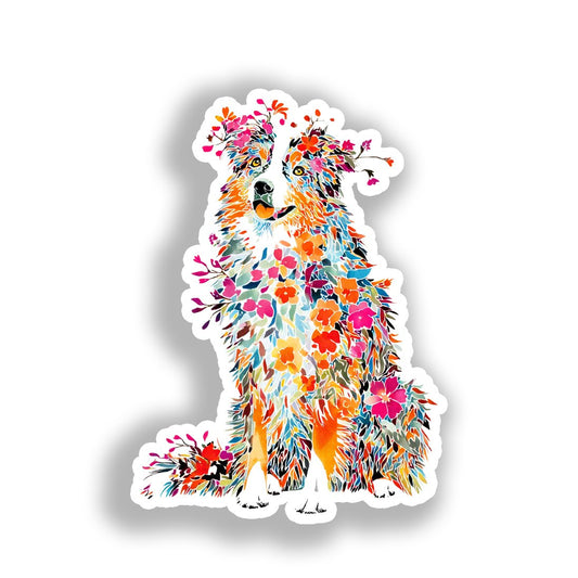 Australian Shepherd Dog Vinyl Decal Sticker for Car, Laptop, Tumbler and more # A018724-4" x 4"