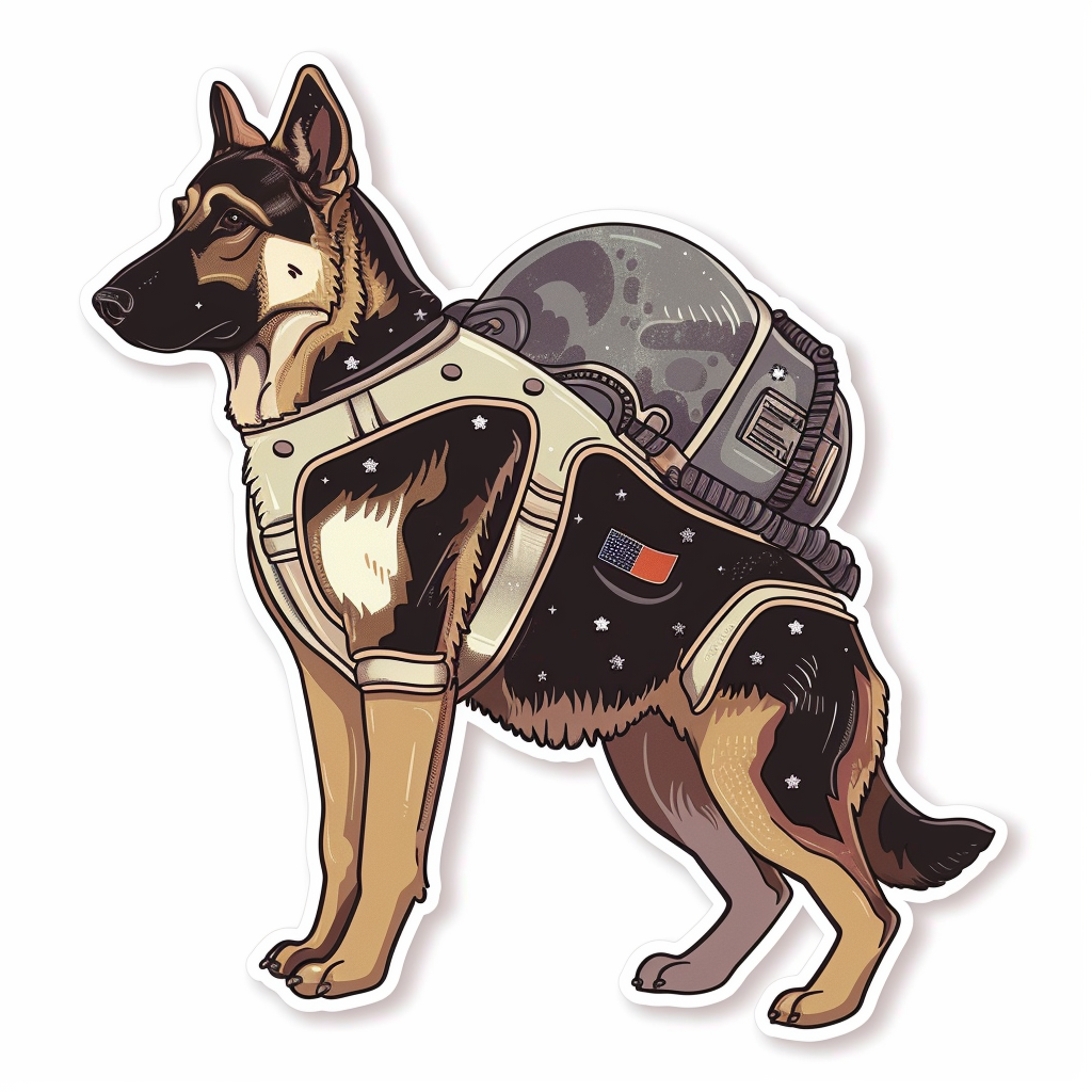 German Shepherd Dog astronaut Vinyl Decal Sticker for Car, Laptop, Tumbler and more # F011726