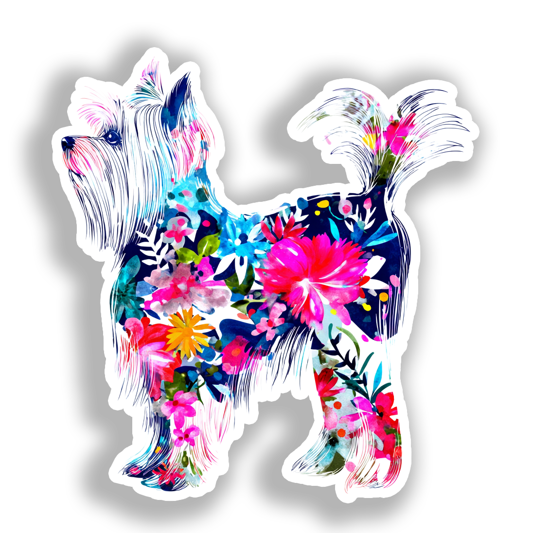 Yorkshire Terrier Dog Vinyl Decal Sticker for Car, Laptop, Tumbler and more # A017168-4" x 4"