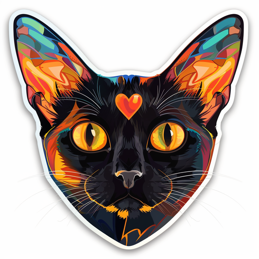 Abyssinian Cat astronaut majestic Expressive surreal Vinyl Decal Sticker for Car, Laptop, Tumbler and more # F021265-4" x 4"