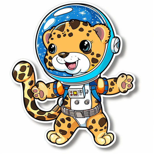 Leopard majestic Expressive surreal Vinyl Decal Sticker for Car, Laptop, Tumbler and more # F022615