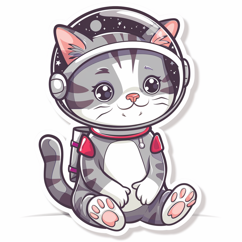 Cute and Adorable American Shorthair Expressive surreal Vinyl Decal Sticker for Car, Laptop, Tumbler and more # F018787