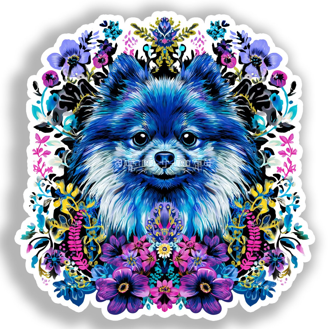 Pomeranian Dog Vinyl Decal Sticker for Car, Laptop, Tumbler and more # A017453-4" x 4"