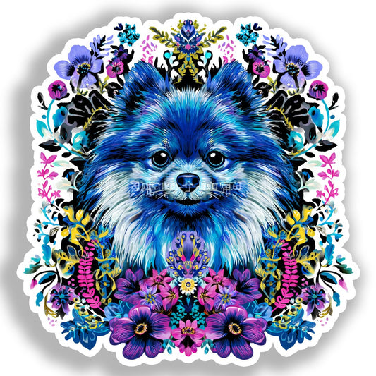 Pomeranian Dog Vinyl Decal Sticker for Car, Laptop, Tumbler and more # A017453-4" x 4"