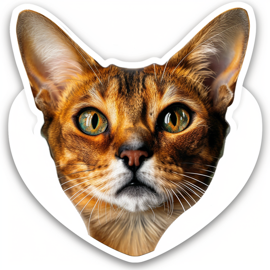 Abyssinian Cat astronaut majestic Expressive surreal Vinyl Decal Sticker for Car, Laptop, Tumbler and more # F021243-4" x 4"