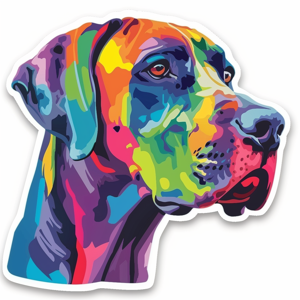Great Dane Dog Expressive surreal Vinyl Decal Sticker for Car, Laptop, Tumbler and more # F022657