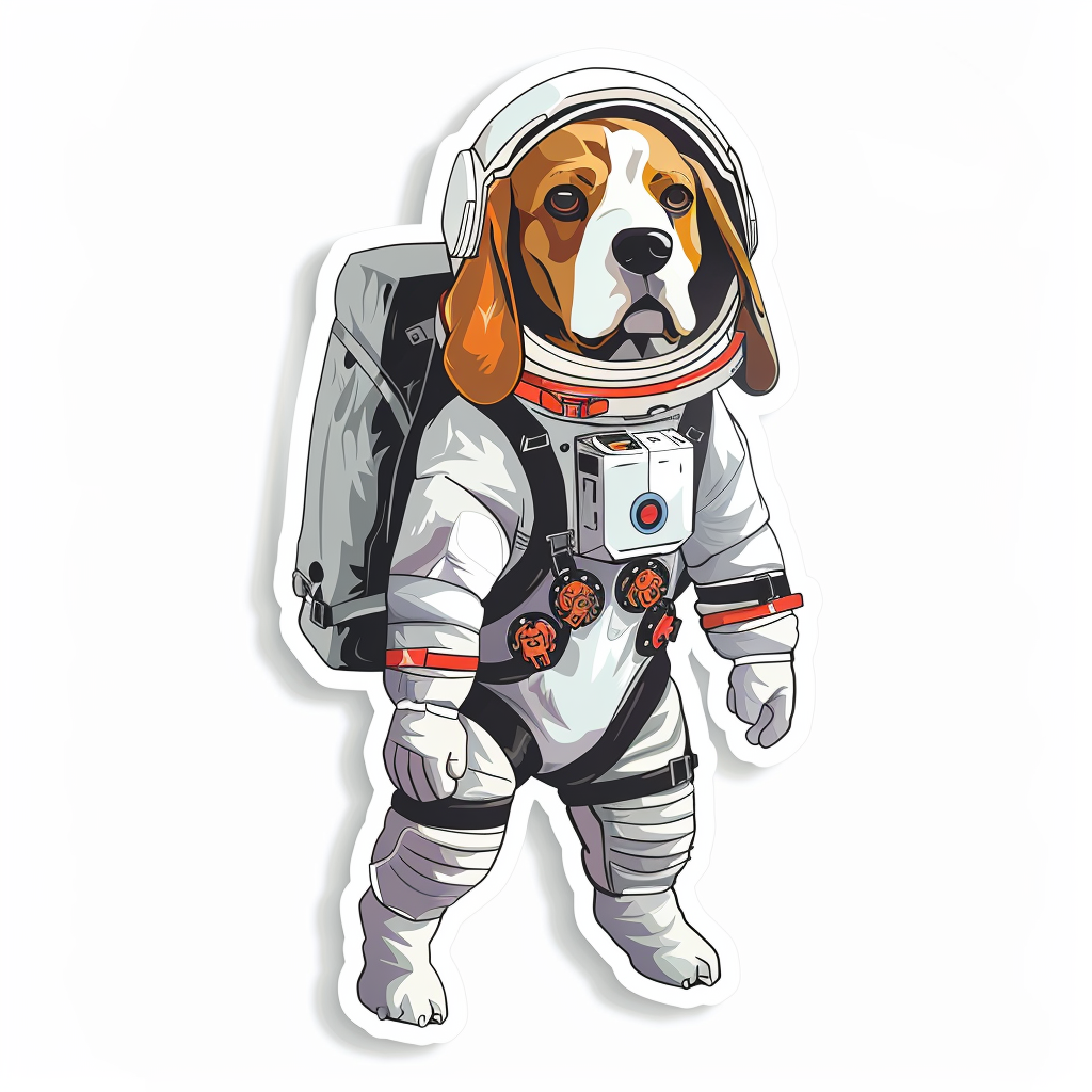 Beagle dog astronaut Vinyl Decal Sticker for Car, Laptop, Tumbler and more # F011997