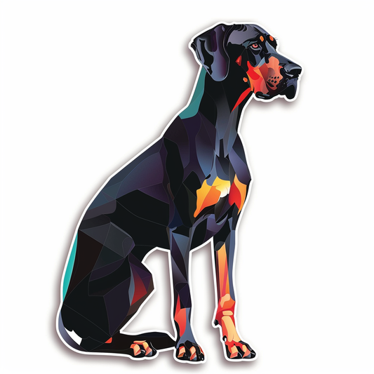 Adorable Great Dane Dog Expressive surreal Vinyl Decal Sticker for Car, Laptop, Tumbler and more # F017751