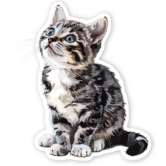 American Shorthair Cat majestic Expressive surreal Vinyl Decal Sticker for Car, Laptop, Tumbler and more # F018605