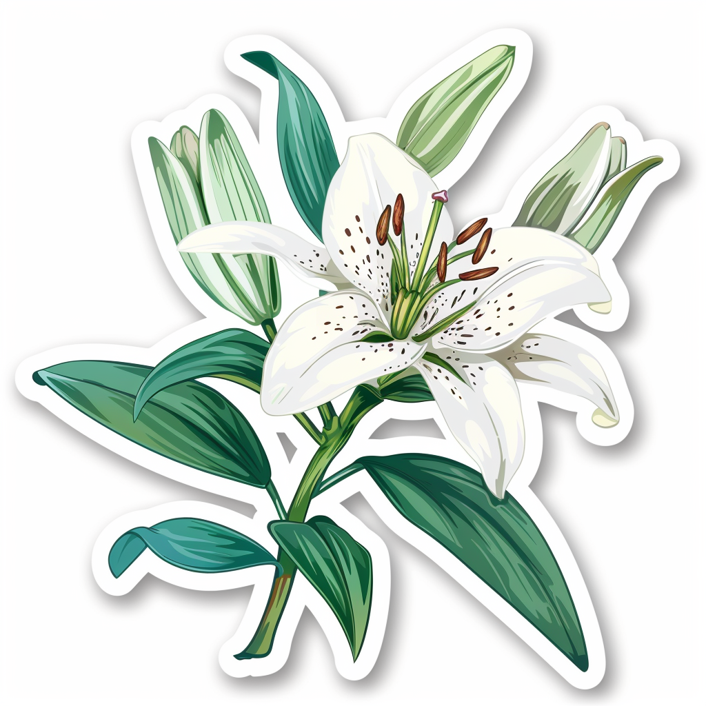 Lily flower majestic Expressive surreal Vinyl Decal Sticker for Car, Laptop, Tumbler and more # F023268