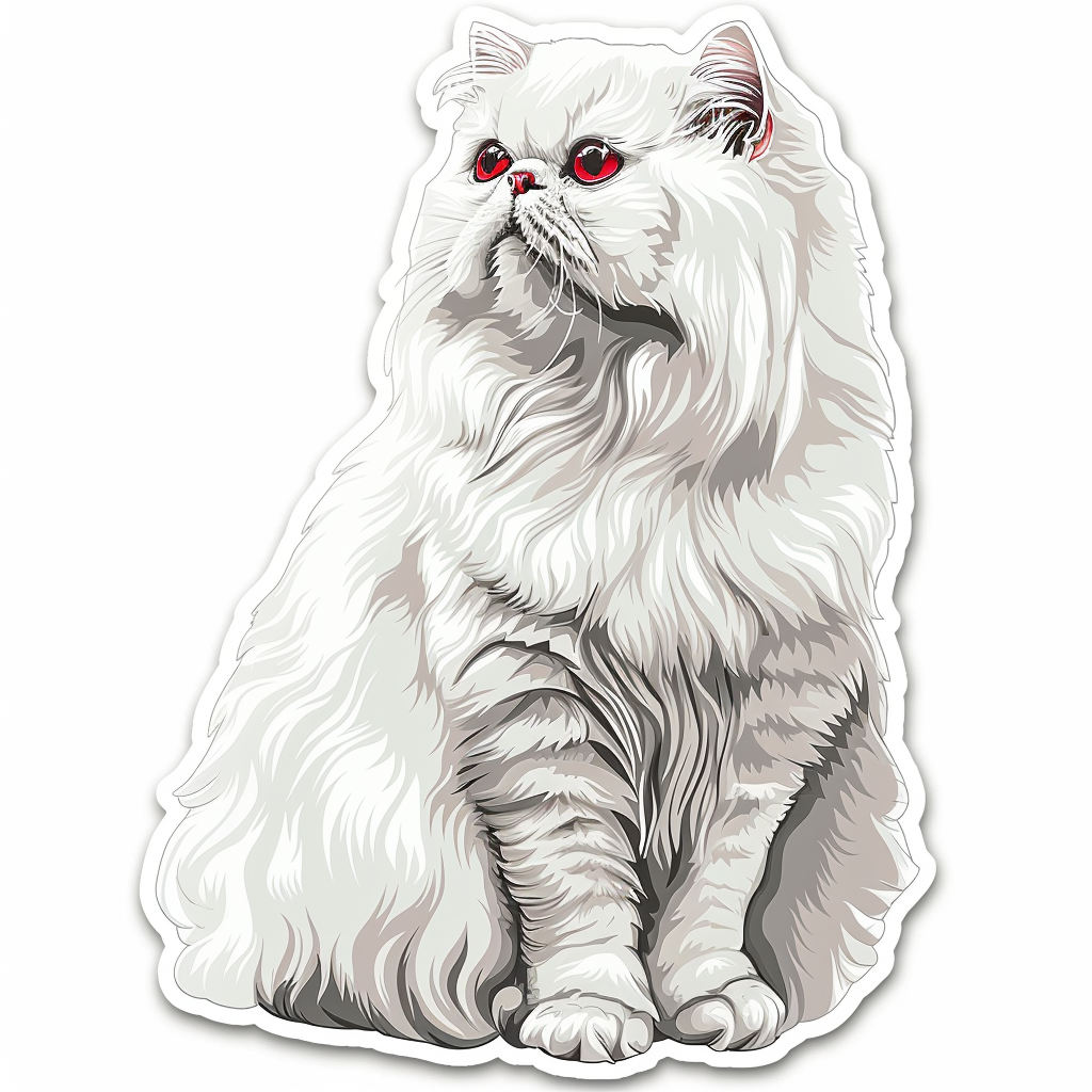 Persian Cat Expressive surreal Vinyl Decal Sticker for Car, Laptop, Tumbler and more # F016061