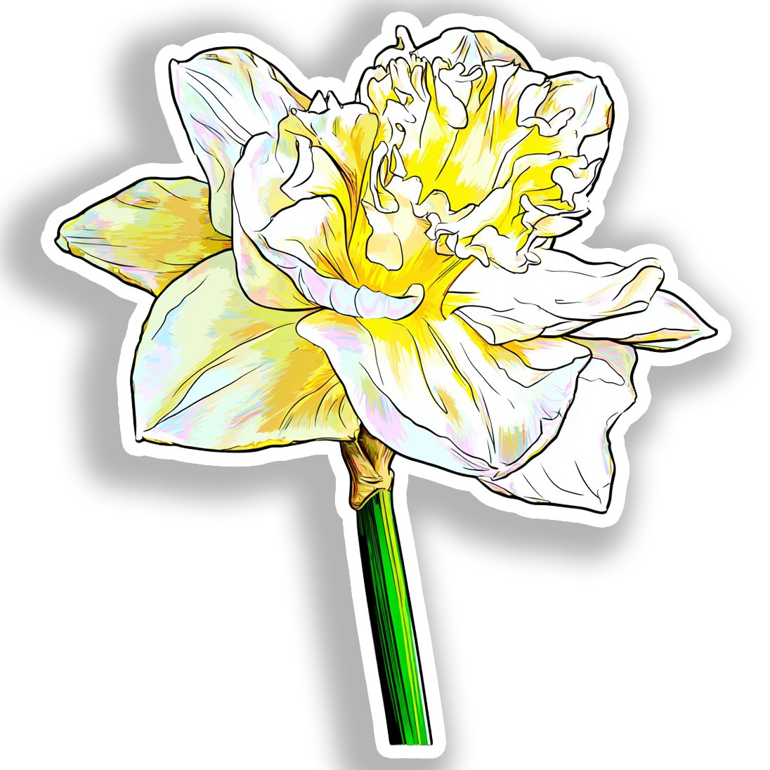 Daffodil Flower Vinyl Decal Sticker for Car, Laptop, Tumbler and more # A019729-4" x 4"