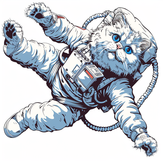 Persian Cat Space Expressive surreal Vinyl Decal Sticker for Car, Laptop, Tumbler and more # F016051