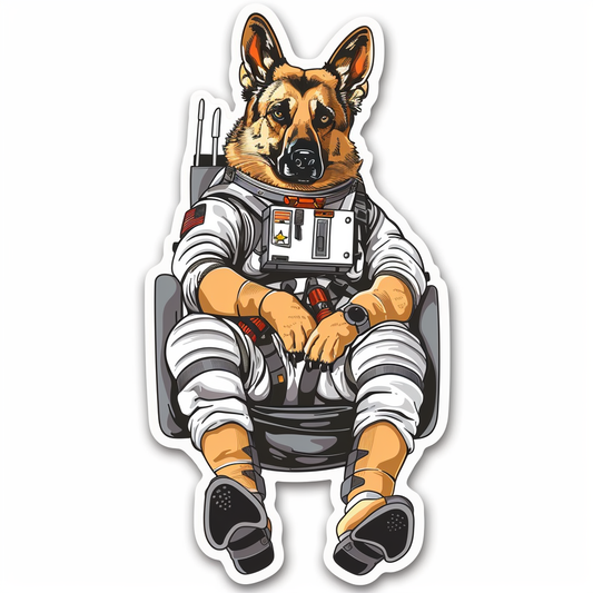German Shepherd Dog astronaut Vinyl Decal Sticker for Car, Laptop, Tumbler and more # F011716