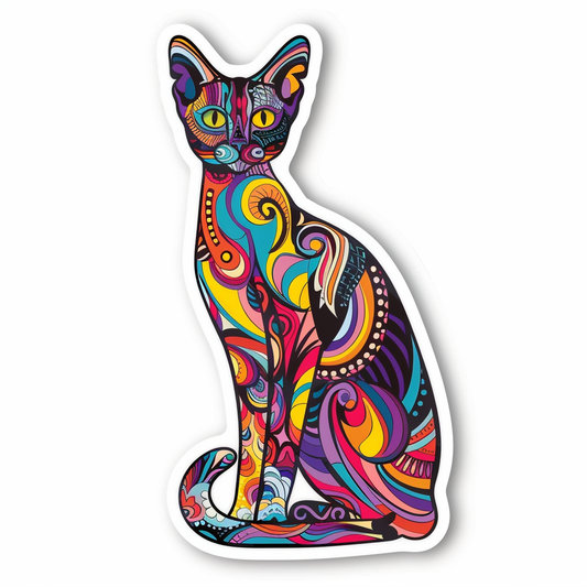 Abyssinian Cat astronaut majestic Expressive surreal Vinyl Decal Sticker for Car, Laptop, Tumbler and more # F021073-4" x 4"