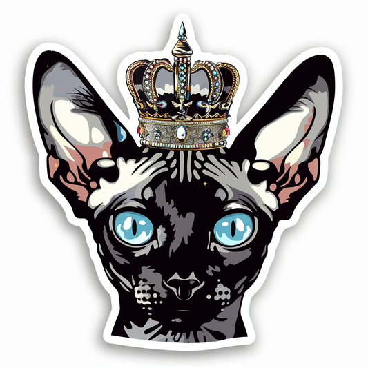 Adorable Cornish Rex Cat Expressive surreal Vinyl Decal Sticker for Car, Laptop, Tumbler and more # F021449-4" x 4"