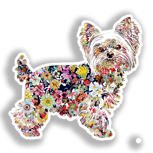 Yorkshire Terrier Dog Vinyl Decal Sticker for Car, Laptop, Tumbler and more # A017201-4" x 4"