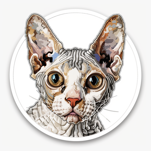 Devon Rex Cat Vinyl Decal Sticker for Car, Laptop, Tumbler and more # F09734