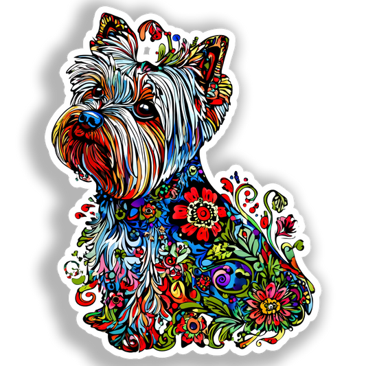 Yorkshire Terrier Dog Vinyl Decal Sticker for Car, Laptop, Tumbler and more # A017114-4" x 4"