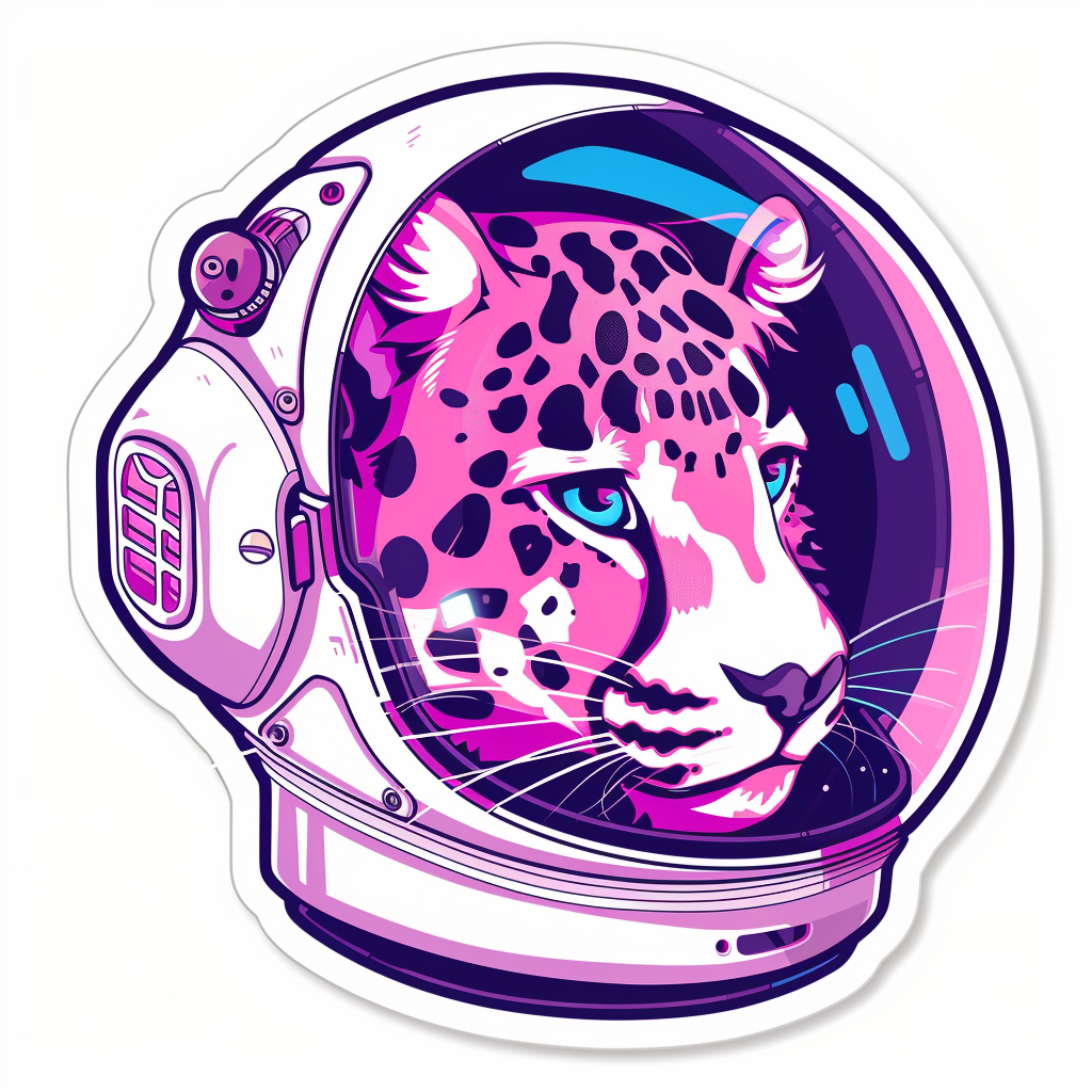 Leopard majestic Expressive surreal Vinyl Decal Sticker for Car, Laptop, Tumbler and more # F022609