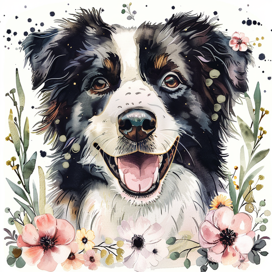 Sticker of a Border Collie Dog majestic Expressive surreal Vinyl Decal Sticker for Car, Laptop, Tumbler and more # F021889