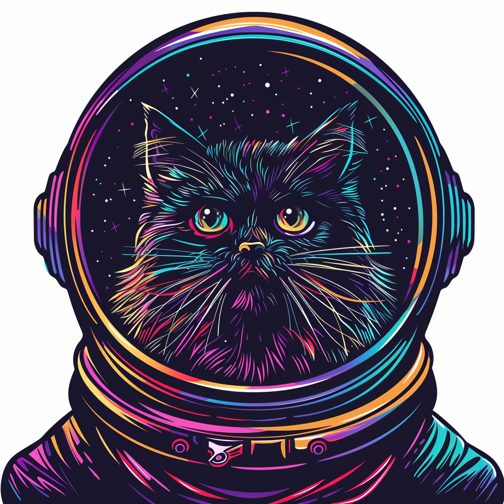 Persian Cat Space Expressive surreal Vinyl Decal Sticker for Car, Laptop, Tumbler and more # F016050